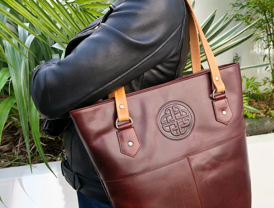 Ladies Leather Tote Bag - Brown - Image 4