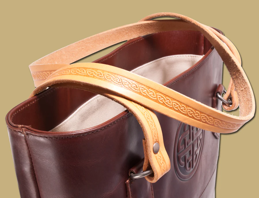 Ladies Leather Tote Bag - Brown - Image 6