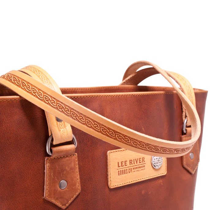 Ladies Leather Tote Bag -Tan - Image 5