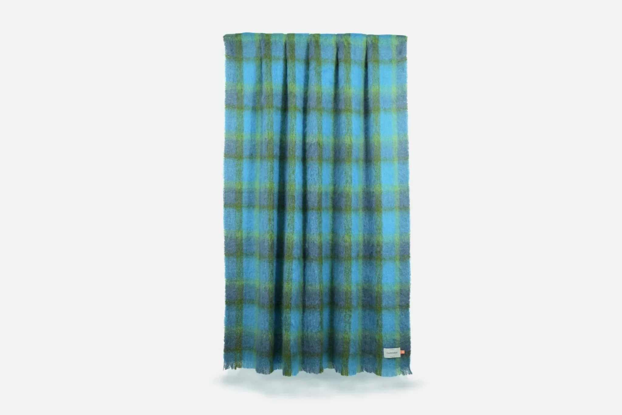 Large Plaid Brushed Mohair Irish Throw Blanket - Image 11