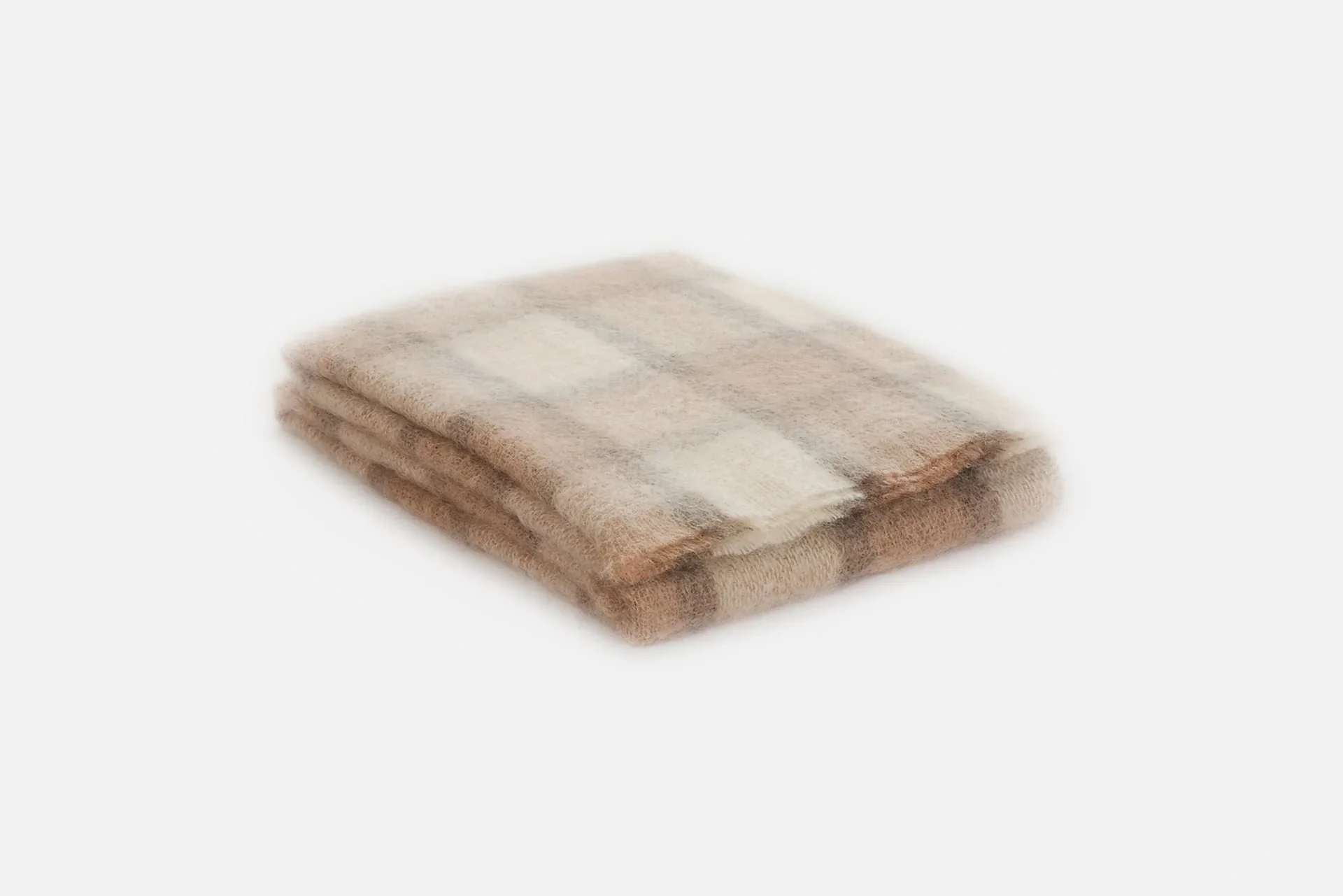 Large Plaid Brushed Mohair Irish Throw Blanket - Image 15