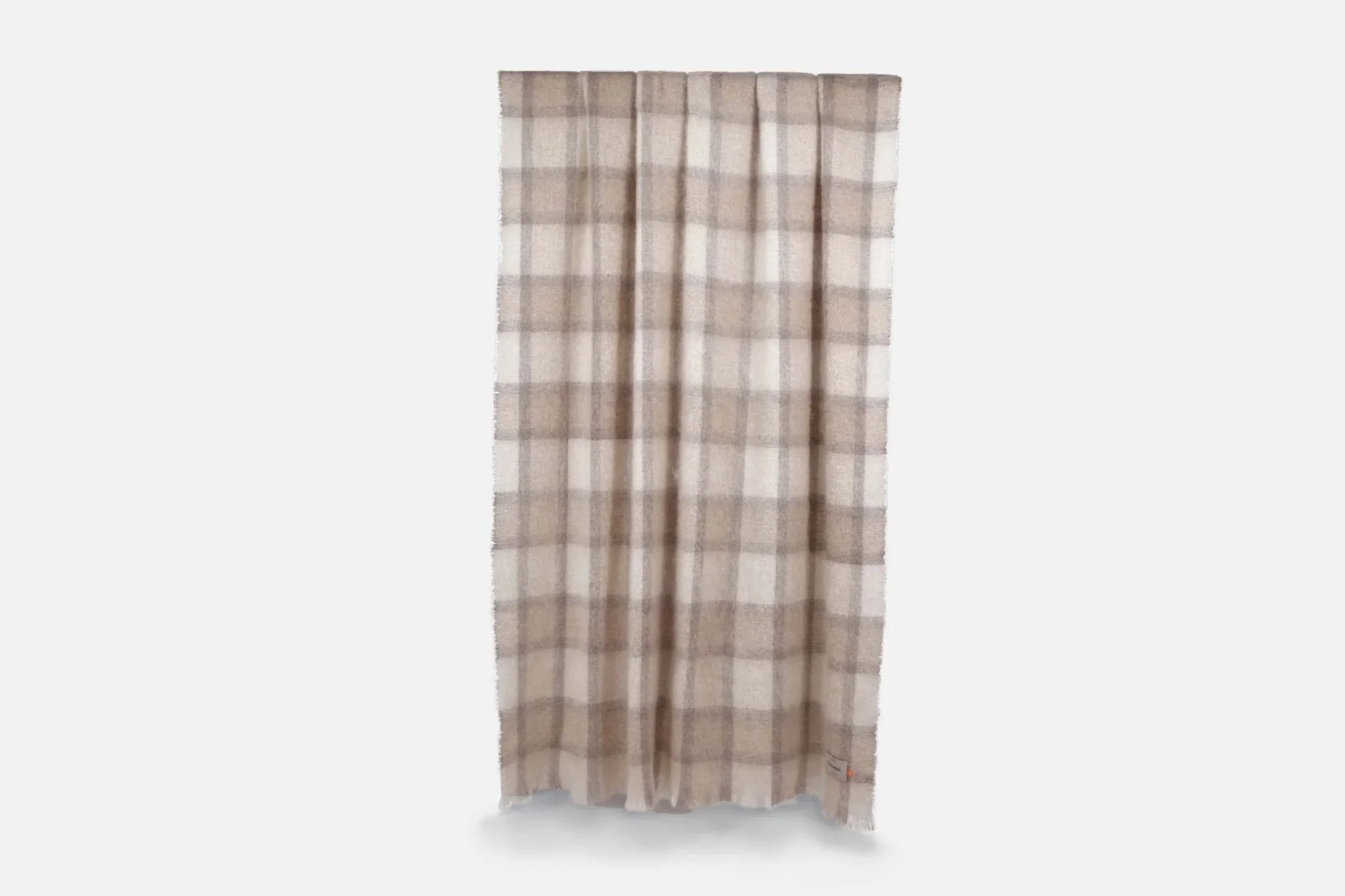 Large Plaid Brushed Mohair Irish Throw Blanket - Image 18