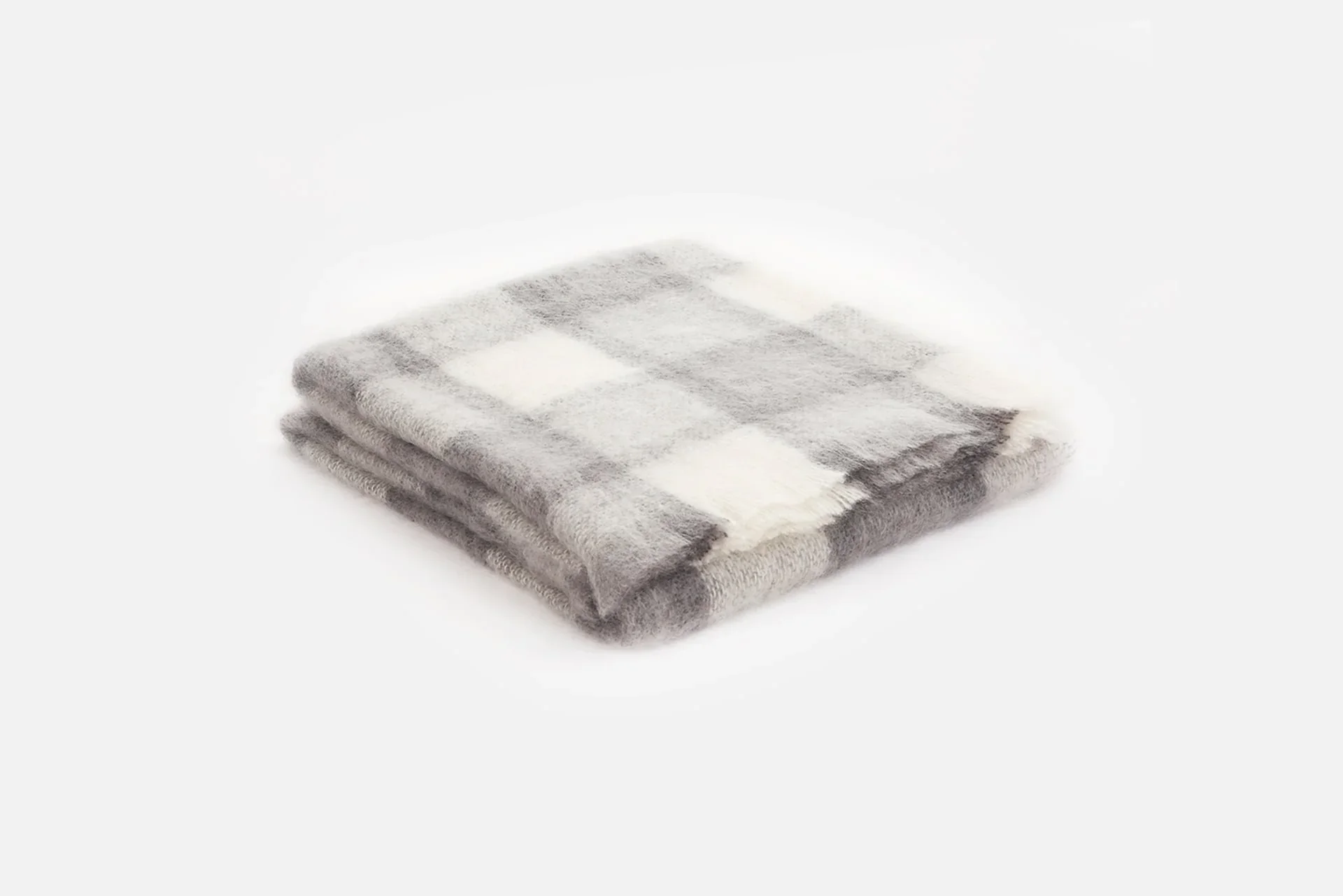 Large Plaid Brushed Mohair Irish Throw Blanket - Image 19