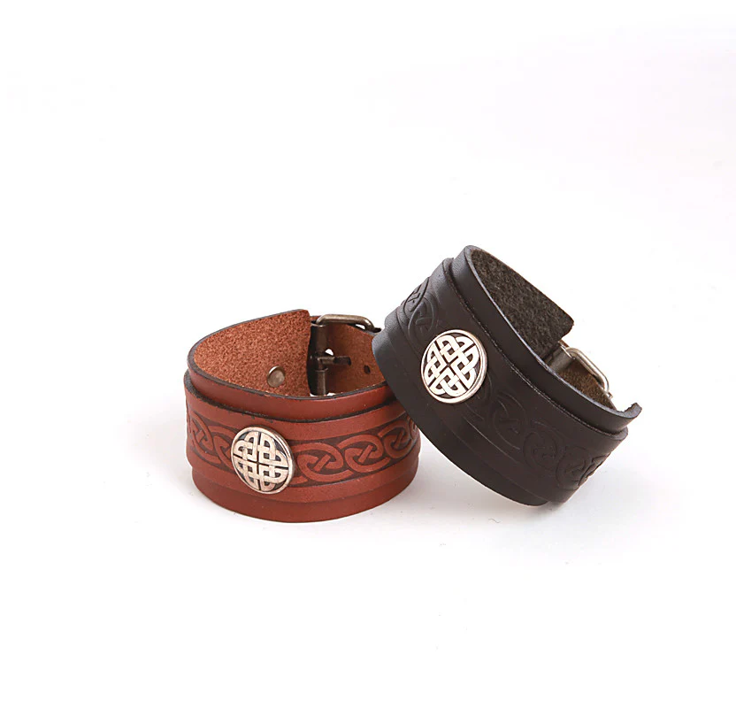 Leather Celtic Knot Buckle Cuff