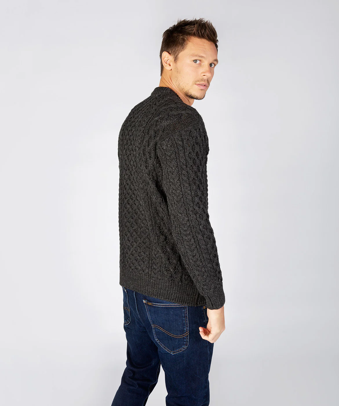 Men's Crewneck Aran Sweater - Image 2