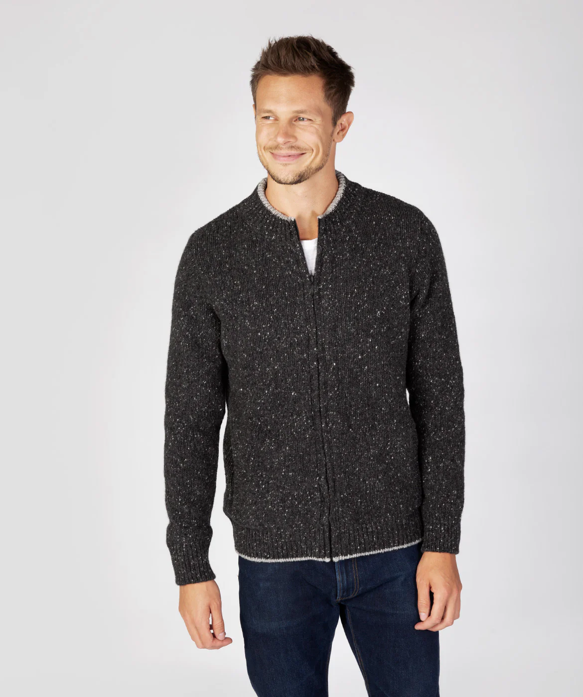 Men's Crewneck Full Zip Cardigan