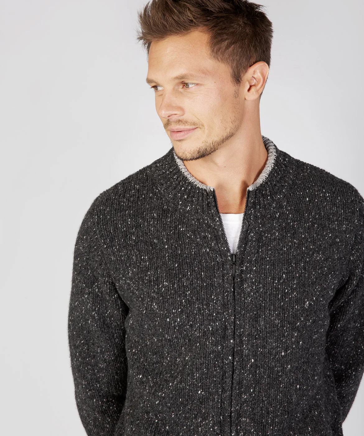 Men's Crewneck Full Zip Cardigan - Image 3
