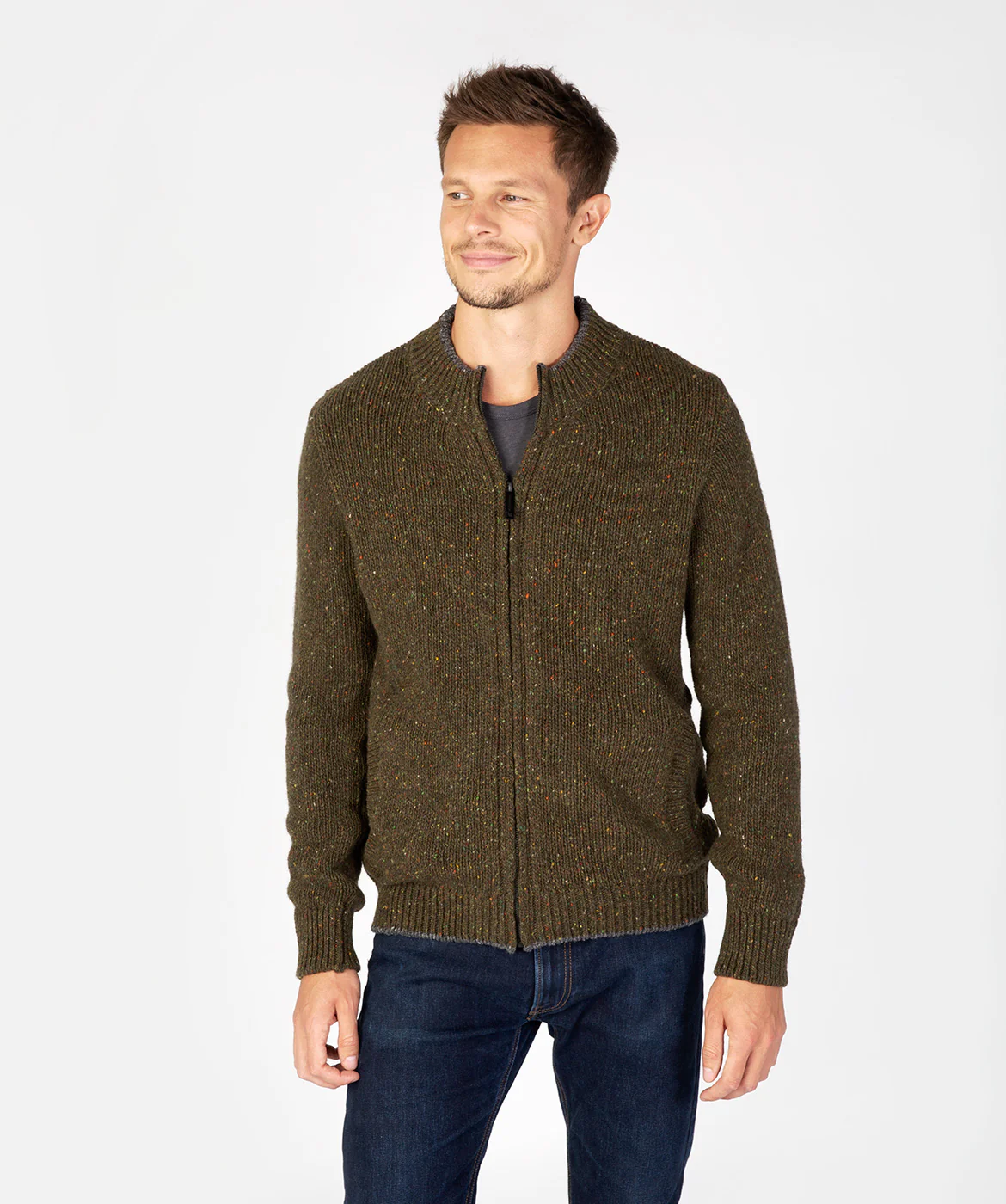 Men's Crewneck Full Zip Cardigan - Image 4