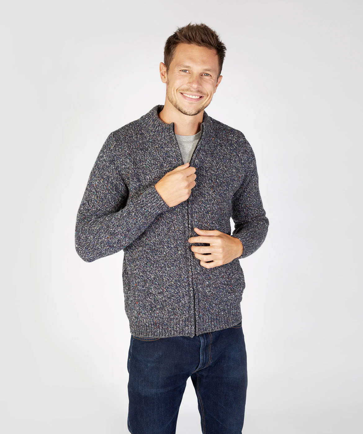 Men's Crewneck Full Zip Cardigan - Image 5