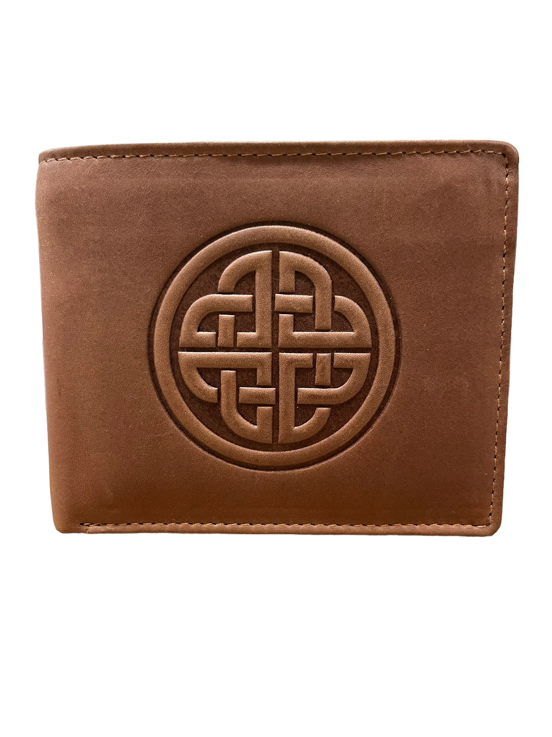 Men's Leather Trifold Wallet - Knotwork - Image 5