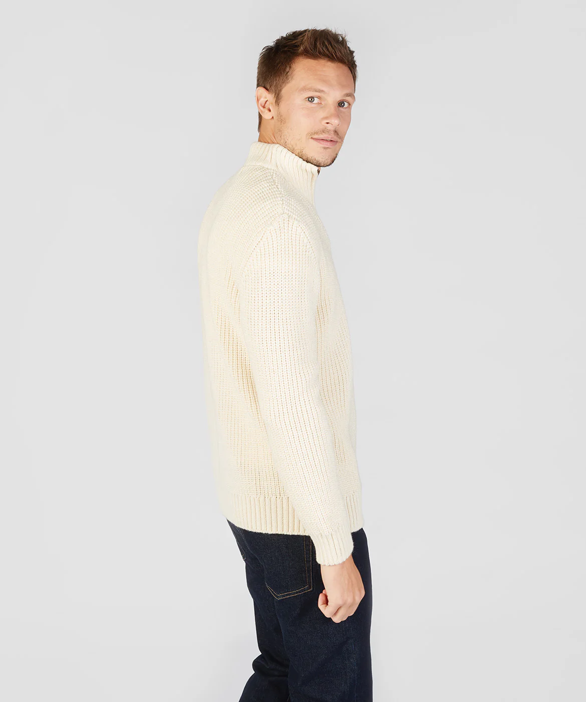 Men's Ribbed Zip Neck Sweater - Image 3