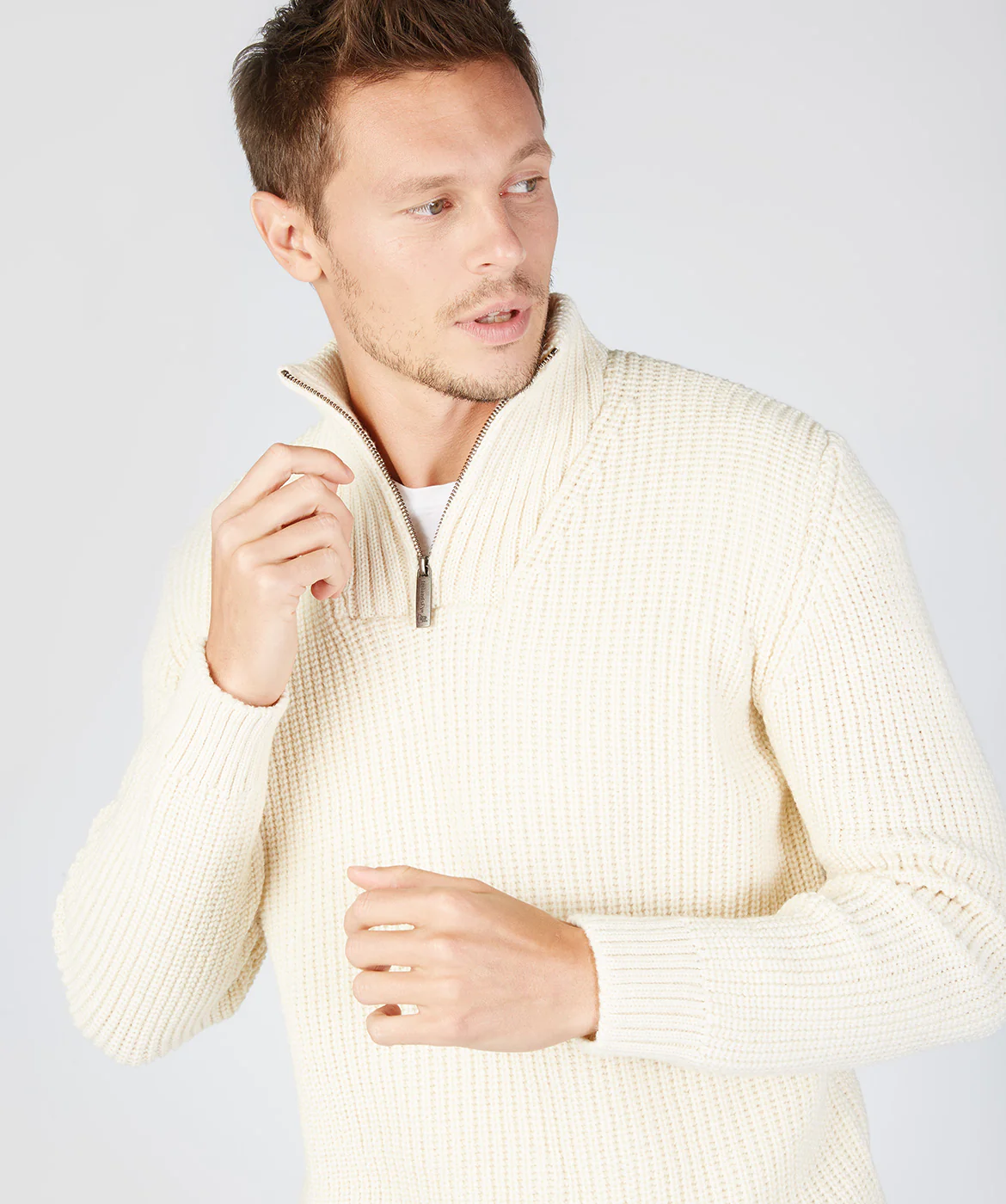 Men's Ribbed Zip Neck Sweater - Image 4