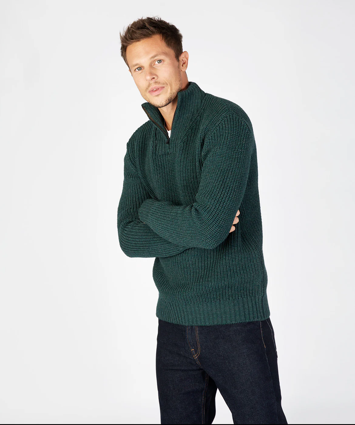 Men's Ribbed Zip Neck Sweater - Image 5