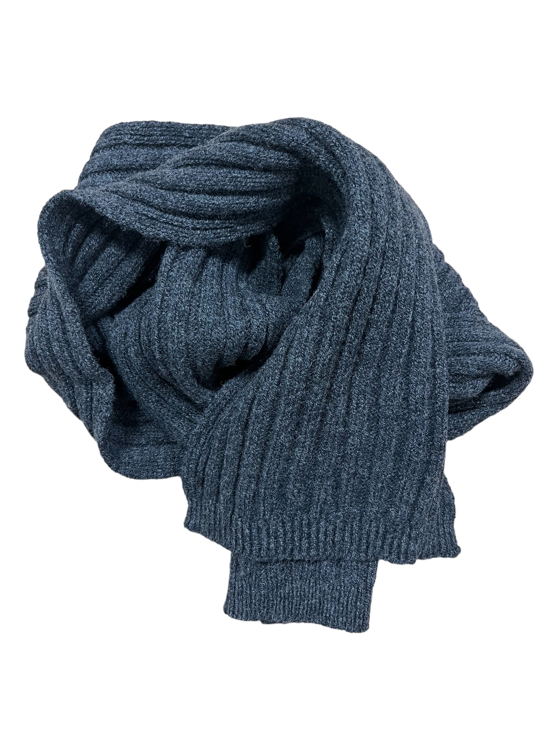 Merino and Cashmere Mens Ribbed Scarf - Image 3