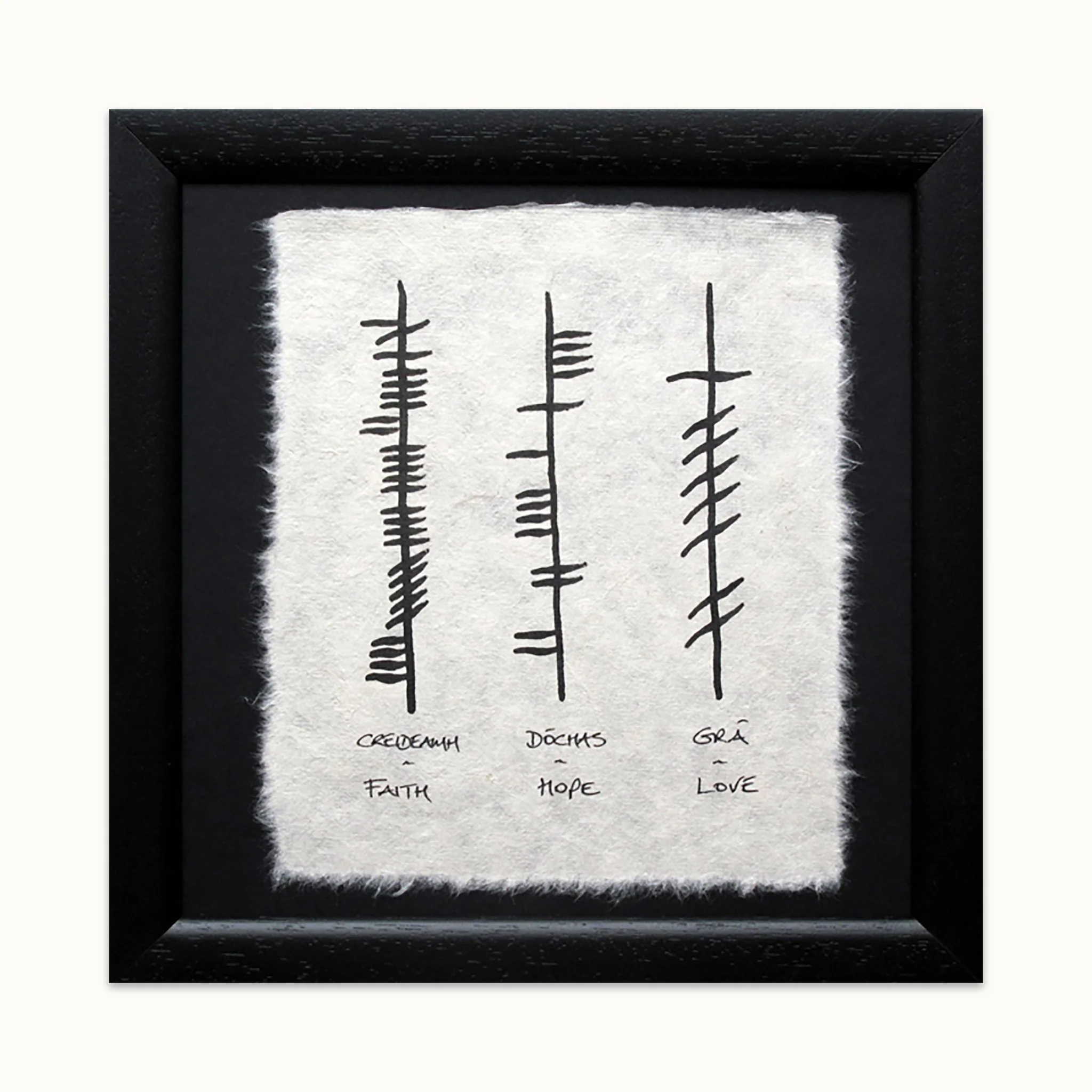 Ogham Wishes - Faith/Hope/Love - Small Frame