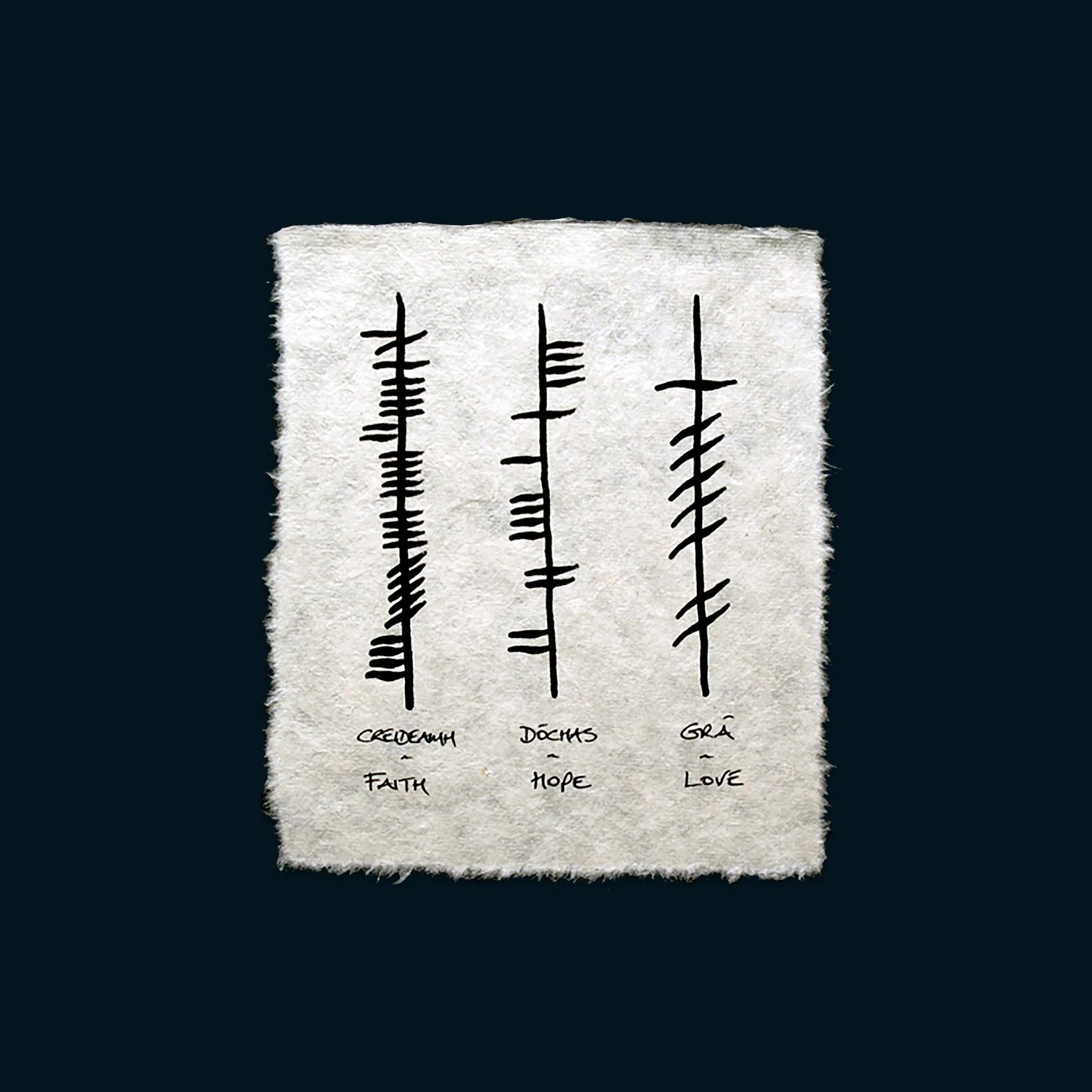 Ogham Wishes - Faith/Hope/Love - Small Frame - Image 2