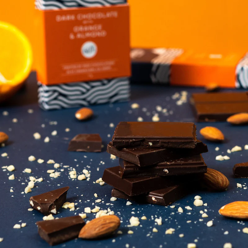 Orange and Almond Dark Chocolate Bar - Image 2