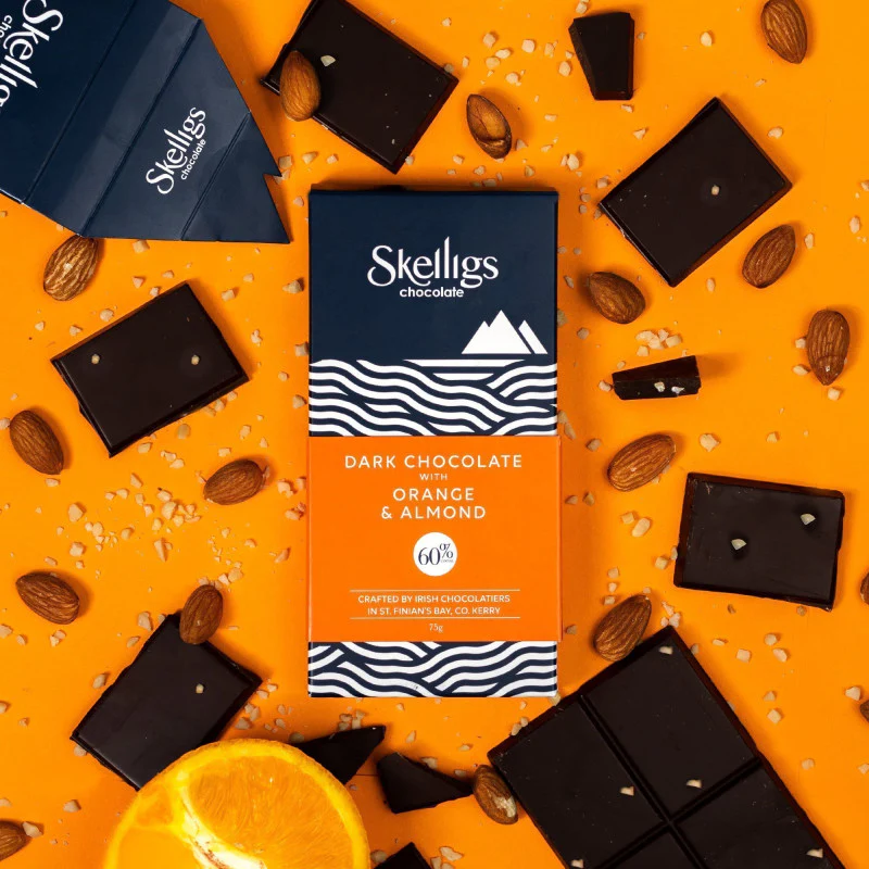 Orange and Almond Dark Chocolate Bar - Image 3