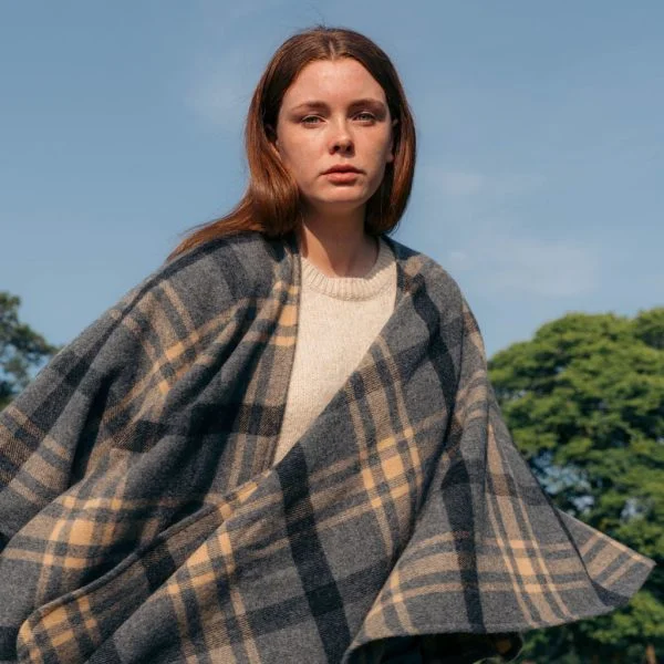 Plaid Shawl Cape - Image 5
