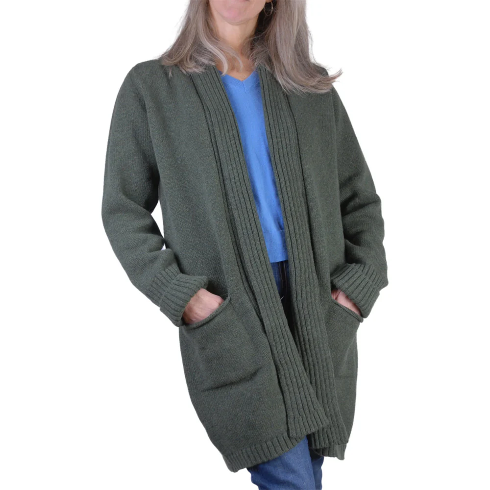 Rib Edge Lambswool Jacket with Pockets - Image 9