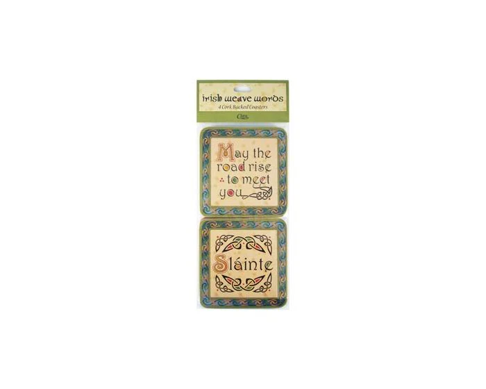 Set of 4 Irish Weave Words Coasters - Image 2