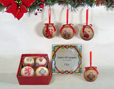 Set of 4 Scottish Emblem Ornaments