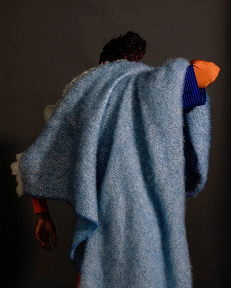 Solid Color Brushed Mohair Irish Throw Blanket - Image 10