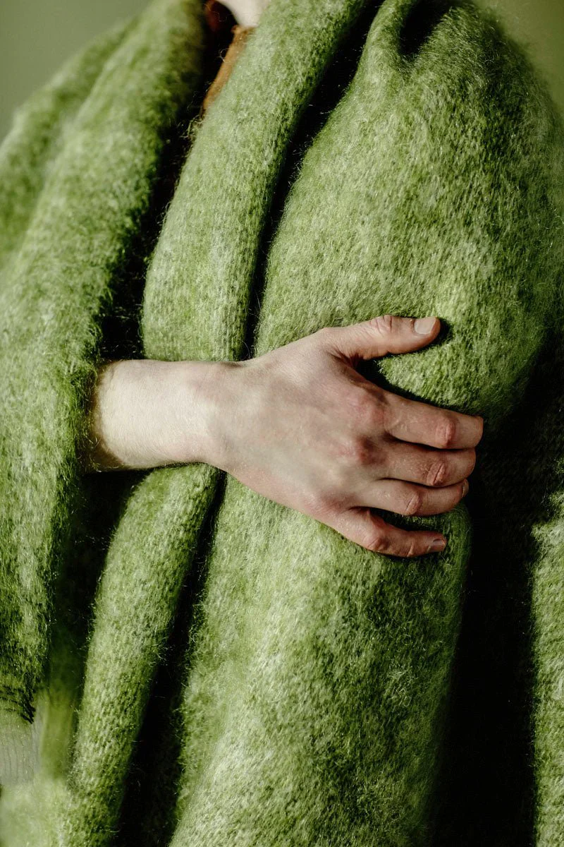 Solid Color Brushed Mohair Irish Throw Blanket - Image 12