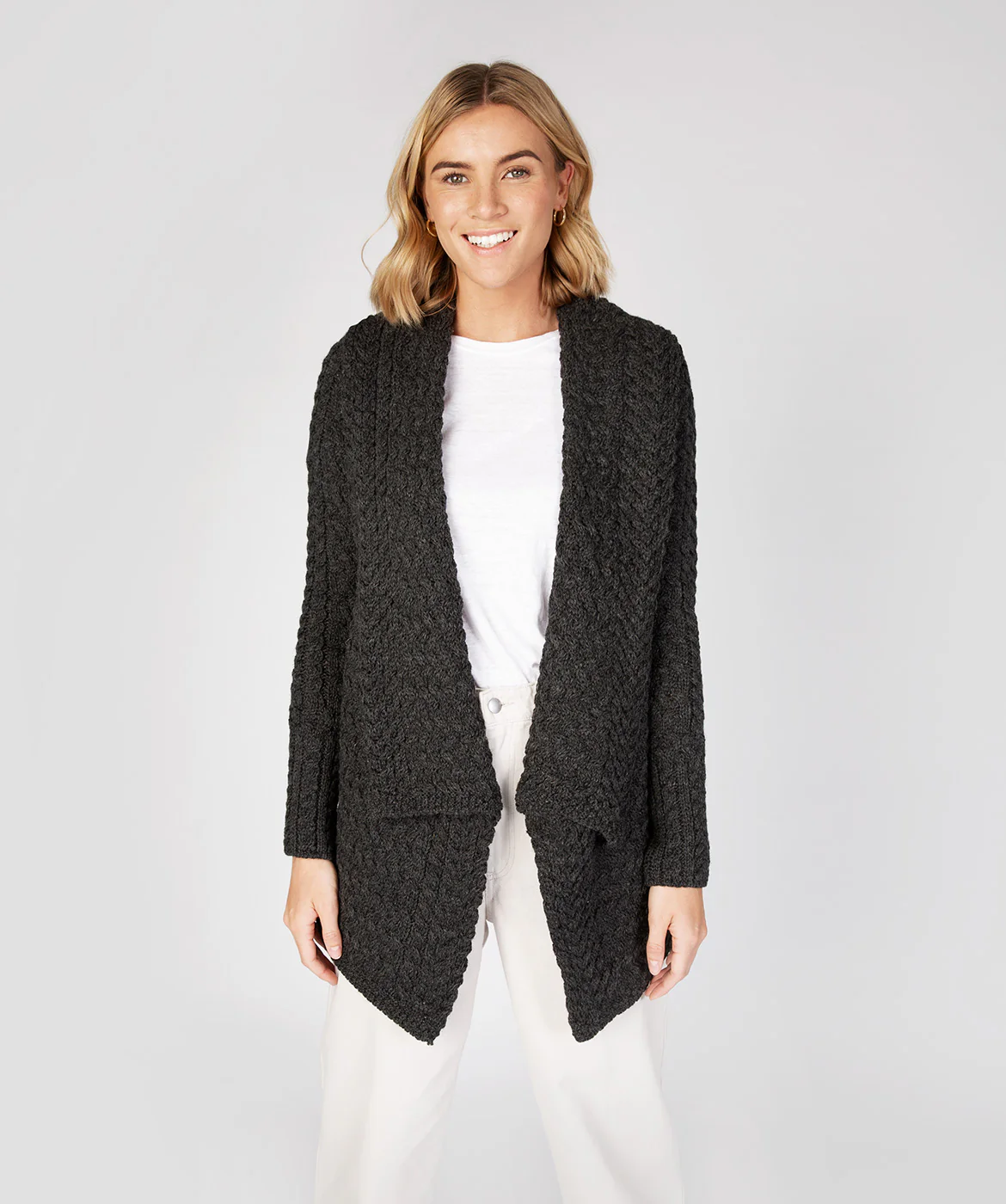 Women's Aran Pattern Waterfall Cardigan - Image 3