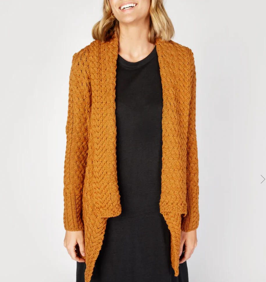 Women's Aran Pattern Waterfall Cardigan - Image 4