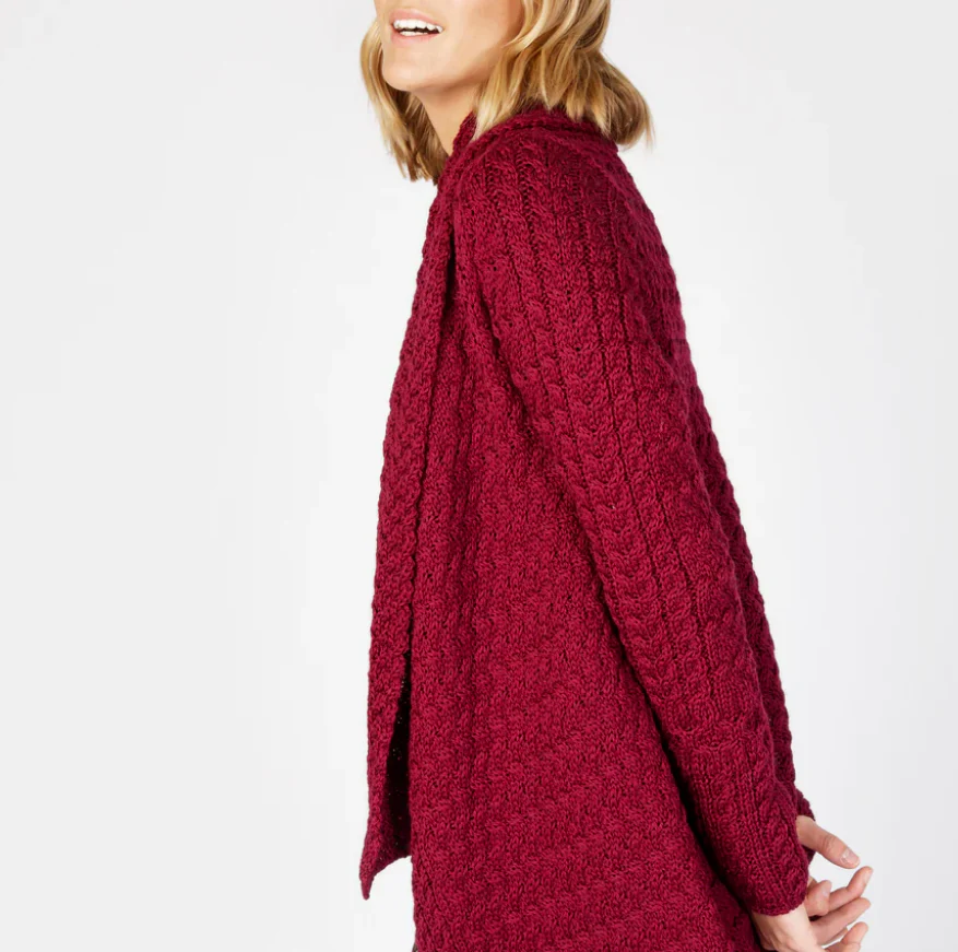 Women's Aran Pattern Waterfall Cardigan - Image 5