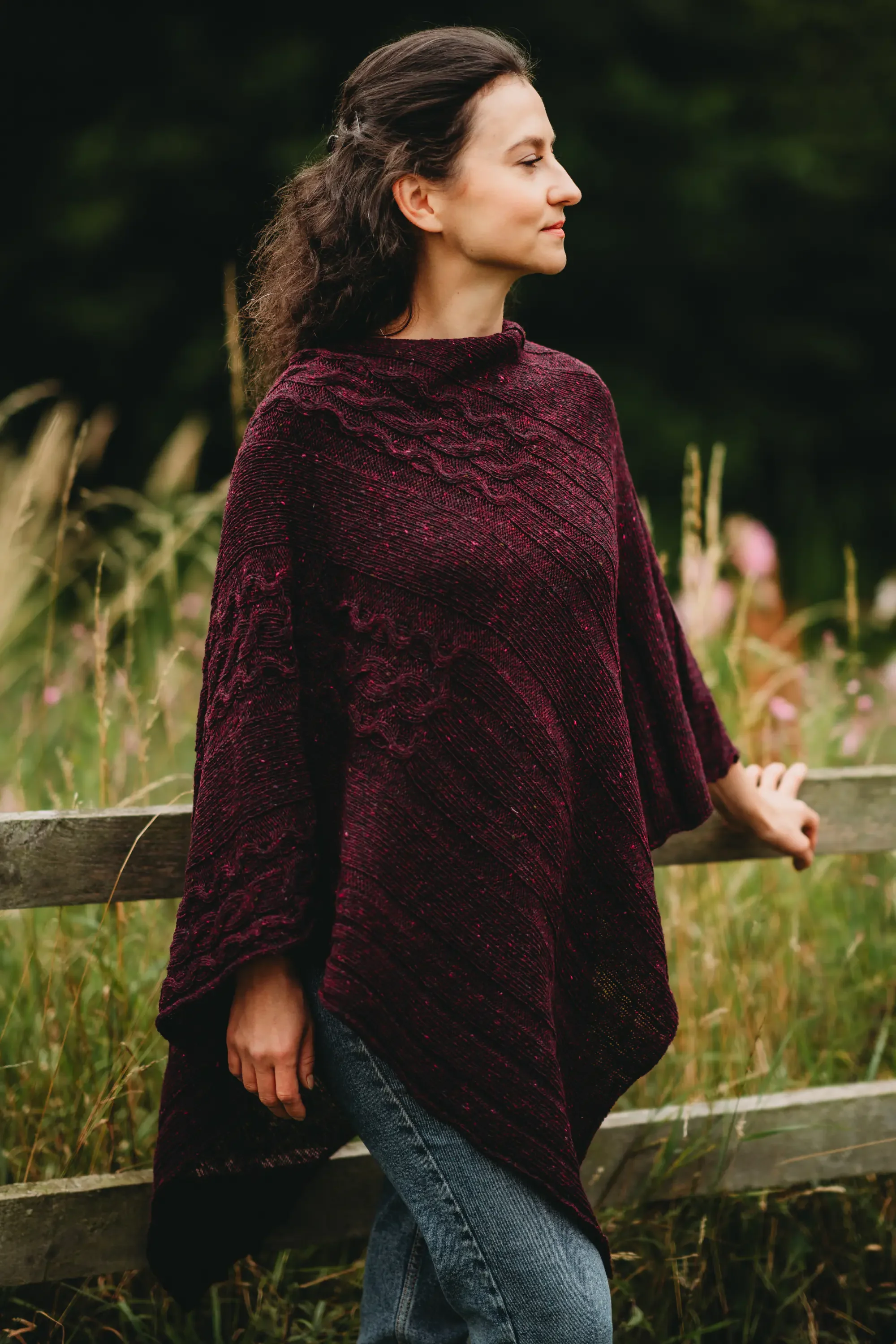 Women's Merino Wool Barra Poncho Shawl - Image 10