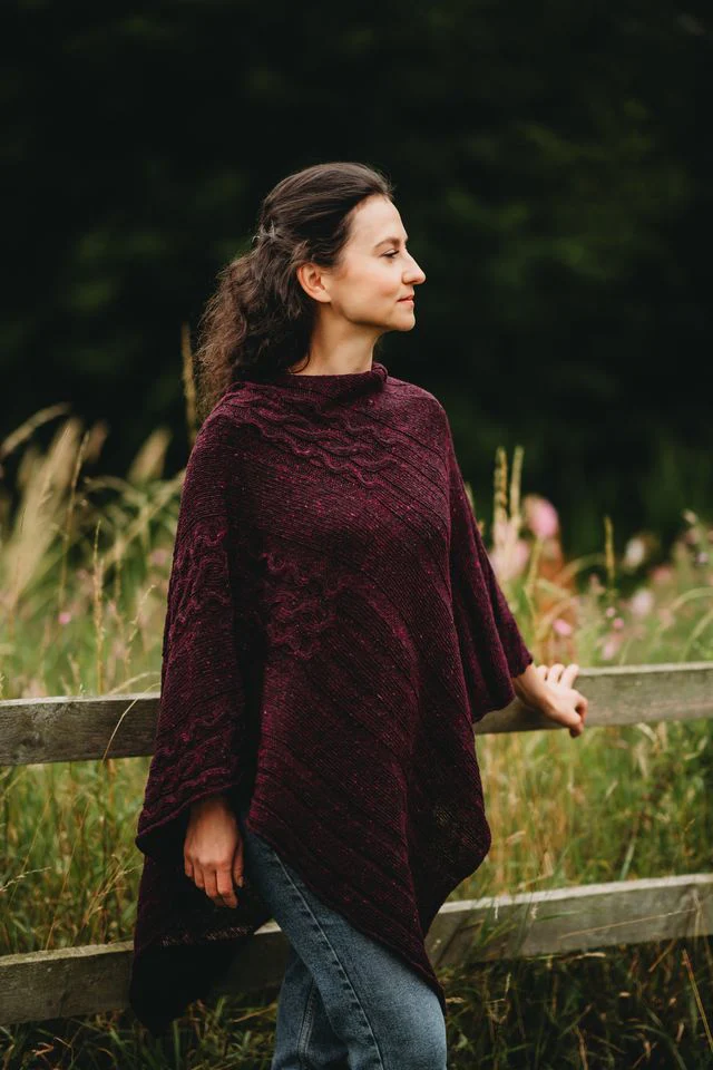 Women's Merino Wool Barra Poncho Shawl - Image 12