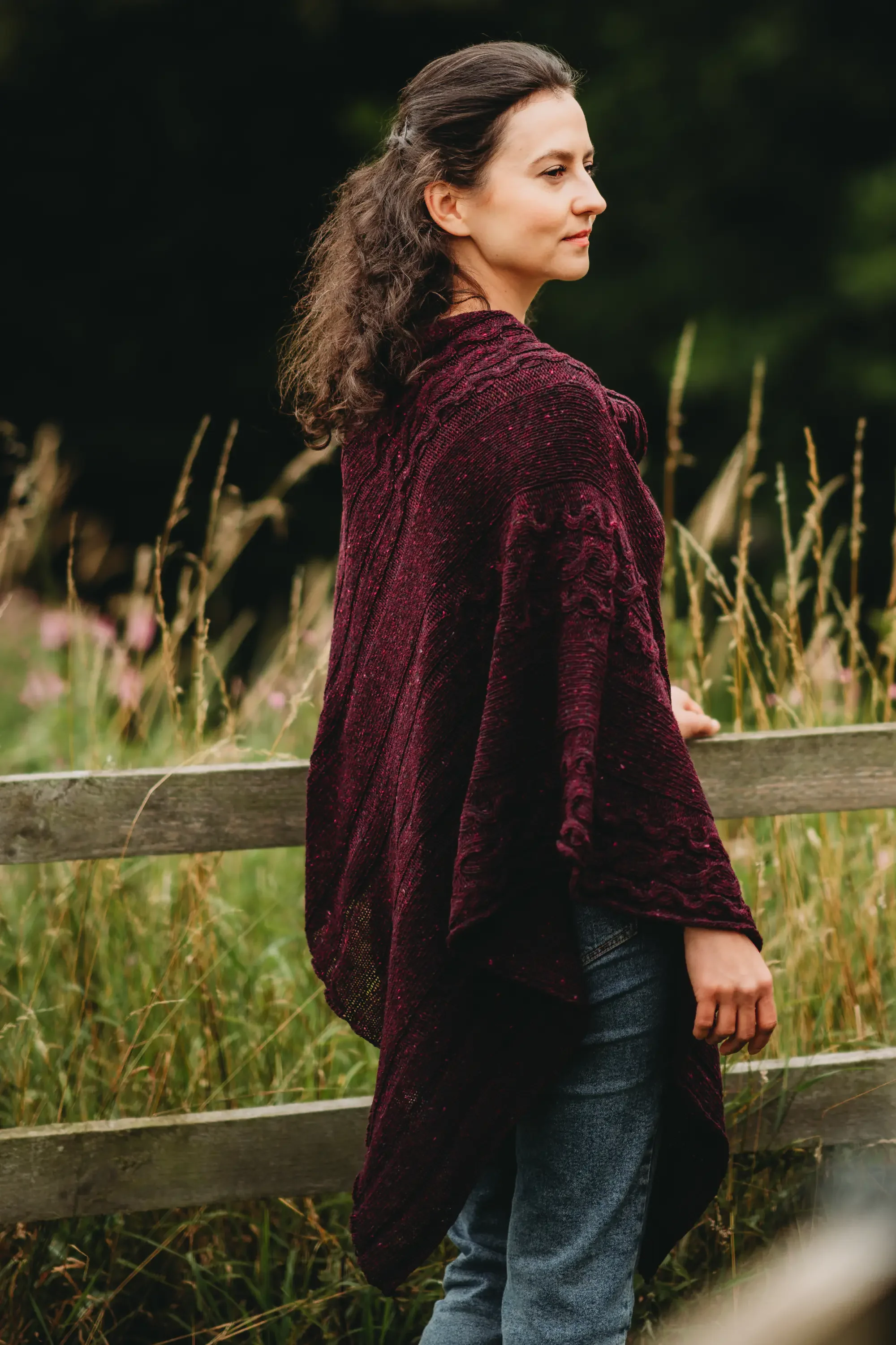 Women's Merino Wool Barra Poncho Shawl - Image 13