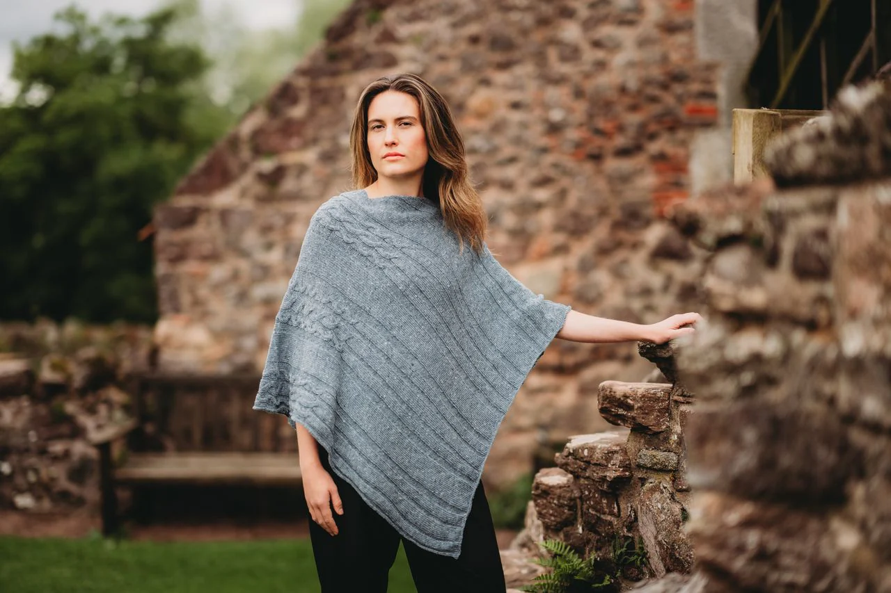 Women's Merino Wool Barra Poncho Shawl - Image 16