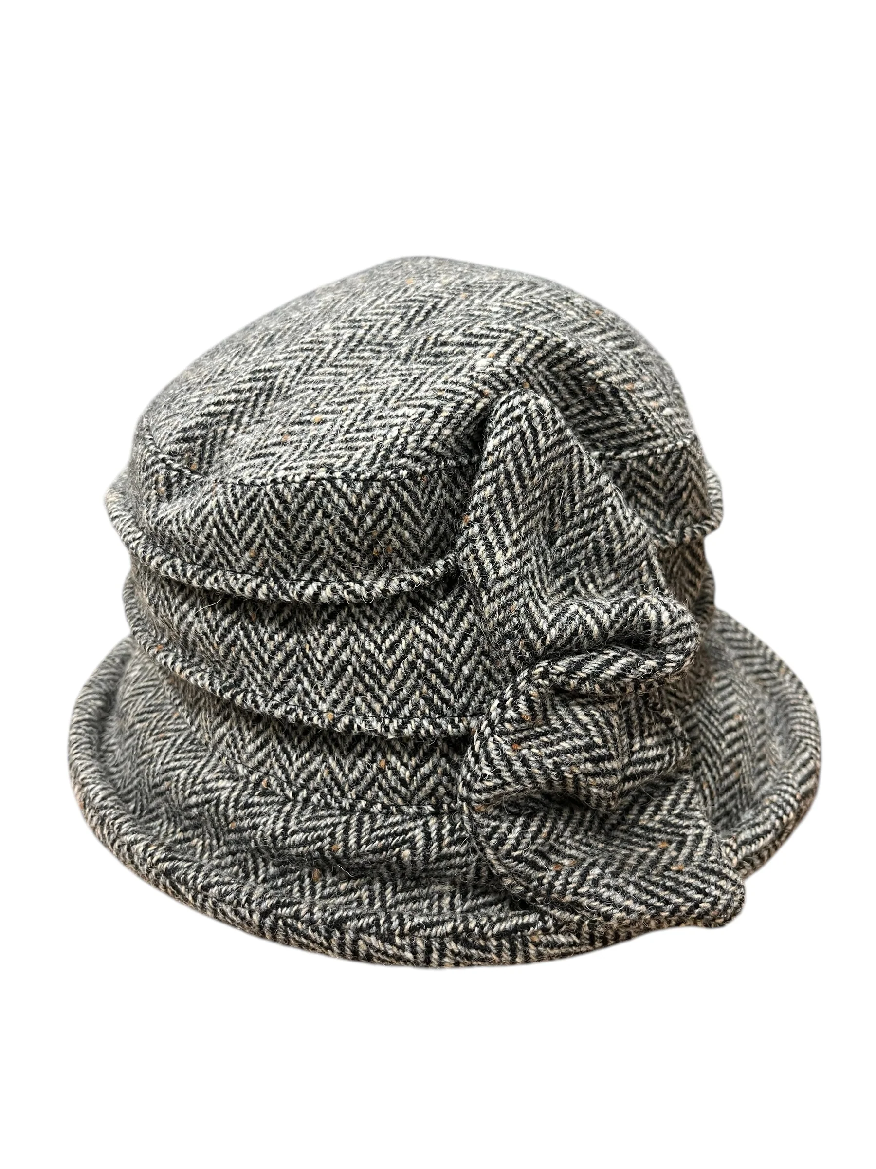 Women's Narrow Brim Tweed Hat with Bow - Image 3